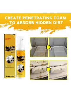 EELHOE Foam Cleaner For Car And House 100ml -Multifunctional No Flushing Car Interior Cleaning,Grease-Free Cleaner All Purpose Foam Cleaner Spray Lemon Flavor For Car House Kitchen  - Image 2