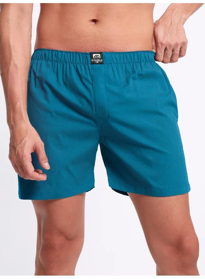 بيونغ بوكسر رجالي أزرق مخضر سادة