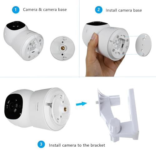 TEKCAM Camera Wall Mount Compatible with Eufy Indoor Cam E30/Eufy C220/C210, Baby Monitor Mount, 180°Adjustable Camera Corner Mount, Drill Installation, 2 Pack - Image 3