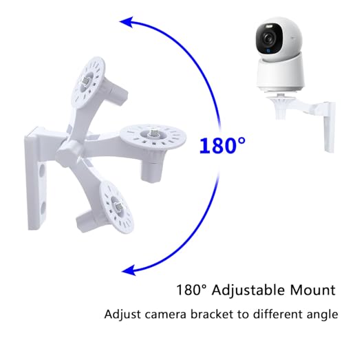 TEKCAM Camera Wall Mount Compatible with Eufy Indoor Cam E30/Eufy C220/C210, Baby Monitor Mount, 180°Adjustable Camera Corner Mount, Drill Installation, 2 Pack - Image 5