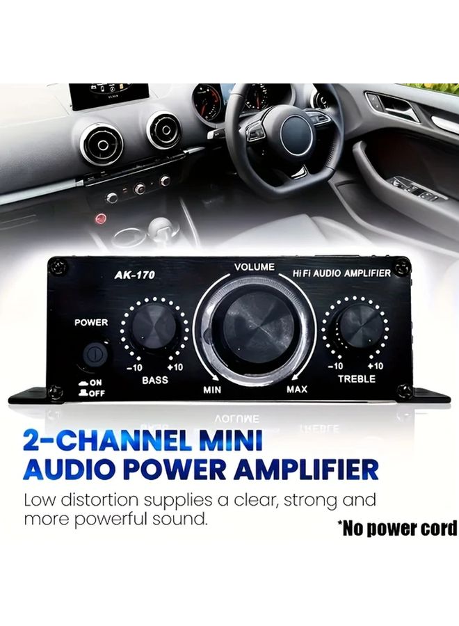 2 Channel Car Audio Amplifier 400W Peak Power Bass Boost Treble Control RCA Input System - Image 5
