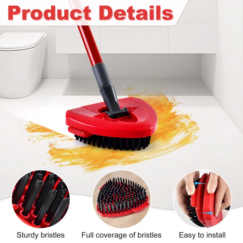 DLAIMI Scrubber Mop Head for Ocedar, Upgrade Scrub Brush for Ocedar, Spin Mop Scrub Brush Head for Oceda EasyWring 1-Tank, More Bristles Scrub Brush Attachment for Bathroom, Deck, Kitchen Floor Cleaning - Image 3