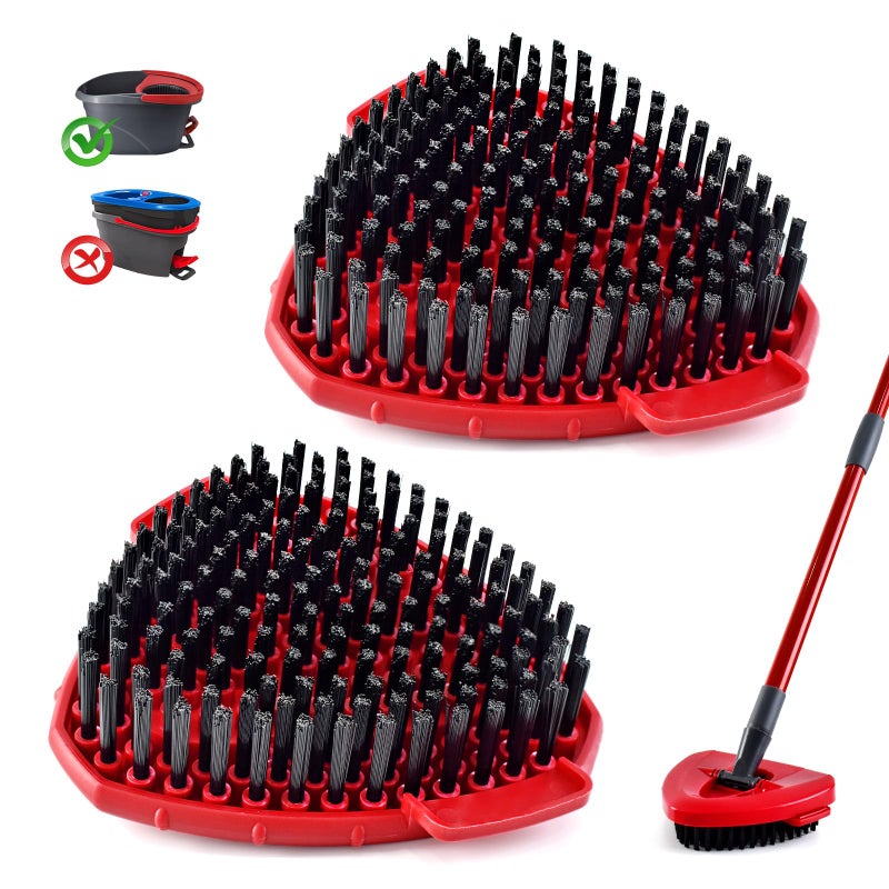 DLAIMI Scrubber Mop Head for Ocedar, Upgrade Scrub Brush for Ocedar, Spin Mop Scrub Brush Head for Oceda EasyWring 1-Tank, More Bristles Scrub Brush Attachment for Bathroom, Deck, Kitchen Floor Cleaning - Image 1