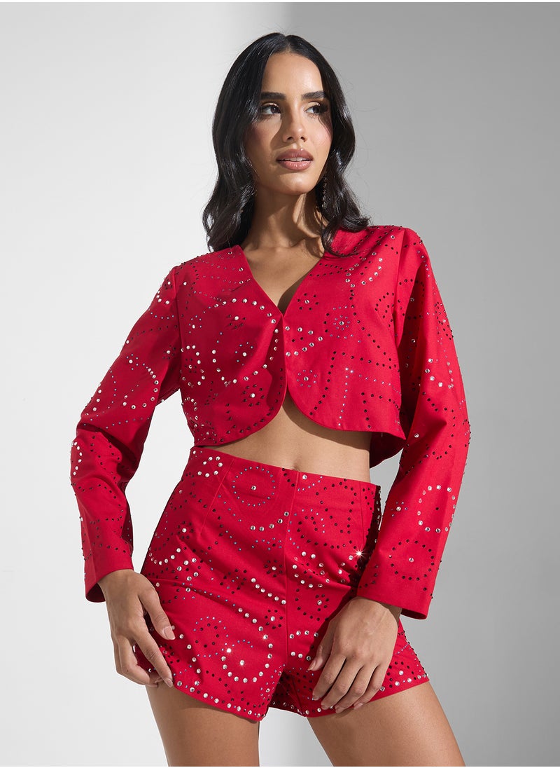 Never fully Dressed Red Gem Bolero  - Image 1