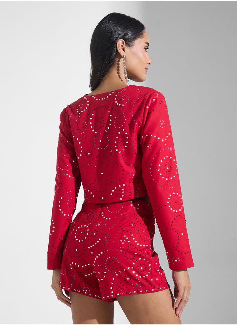 Never fully Dressed Red Gem Bolero  - Image 2