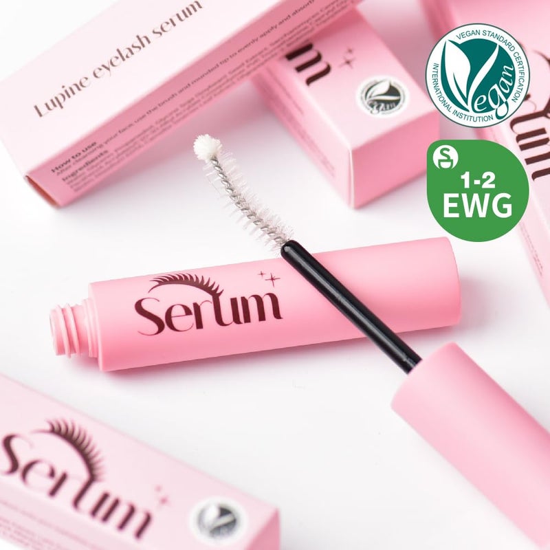Lupine Eyelash Serum Lash Growth Serum Conditioner Vegan Certified Hypoallergenic Korean Beauty for Longer Fuller Lashes Eyebrows - Image 2