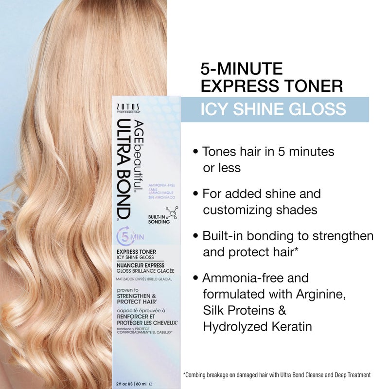 AGE beautiful 5-Minute Express Hair Toner with Ultra Bond Building | Strengthens, Protects & Nourishes | Ammonia Free | For Added Shine & Custom Shades | Icy Shine Gloss | 2 Fl Oz (Pack of 1) - Image 3