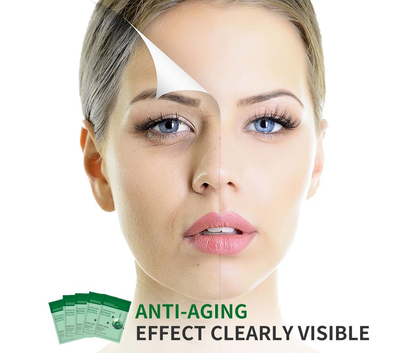 IREV Pack of 10 Collagen Face Mask, Face Masks Skincare with Coenzyme Q10 Retinol Anti Aging Facial Masks Skin Care Hydrating Face Beauty Care Masks for Deep Repairing and Moisturizing Anti Wrinkles - Image 4