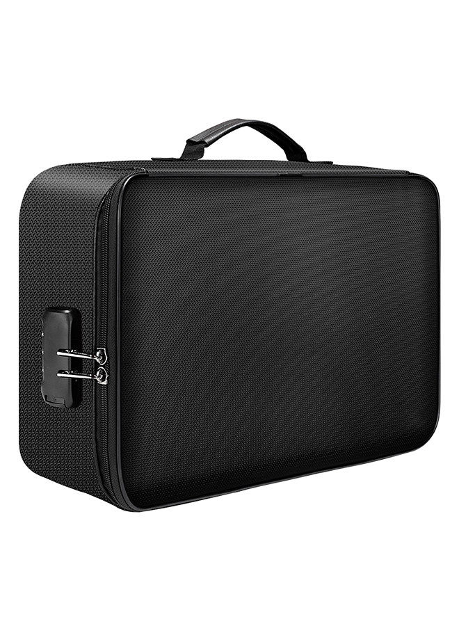 Generic Fireproof Document Bag with Lock Zipper Closure Fire & Water Resistant Money Bag Storage Pouch Organizer Case Home Office Travel Safe Bag for Documents Files Money Cards Passport Valuables  - Image 3