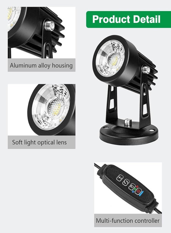 Osowake LED Spot Lights Indoor 3W Accent Lighting Up Lights Indoor Spotlight Lamp for Plants 120V Warm White Uplighting Decor US 2-Plug 6 FT Cord with Floor Foot Switch - Image 3