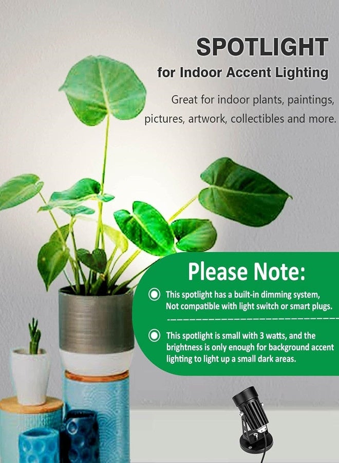 Osowake LED Spot Lights Indoor 3W Accent Lighting Up Lights Indoor Spotlight Lamp for Plants 120V Warm White Uplighting Decor US 2-Plug 6 FT Cord with Floor Foot Switch - Image 4