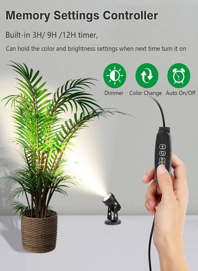 Osowake LED Spot Lights Indoor 3W Accent Lighting Up Lights Indoor Spotlight Lamp for Plants 120V Warm White Uplighting Decor US 2-Plug 6 FT Cord with Floor Foot Switch - Image 5