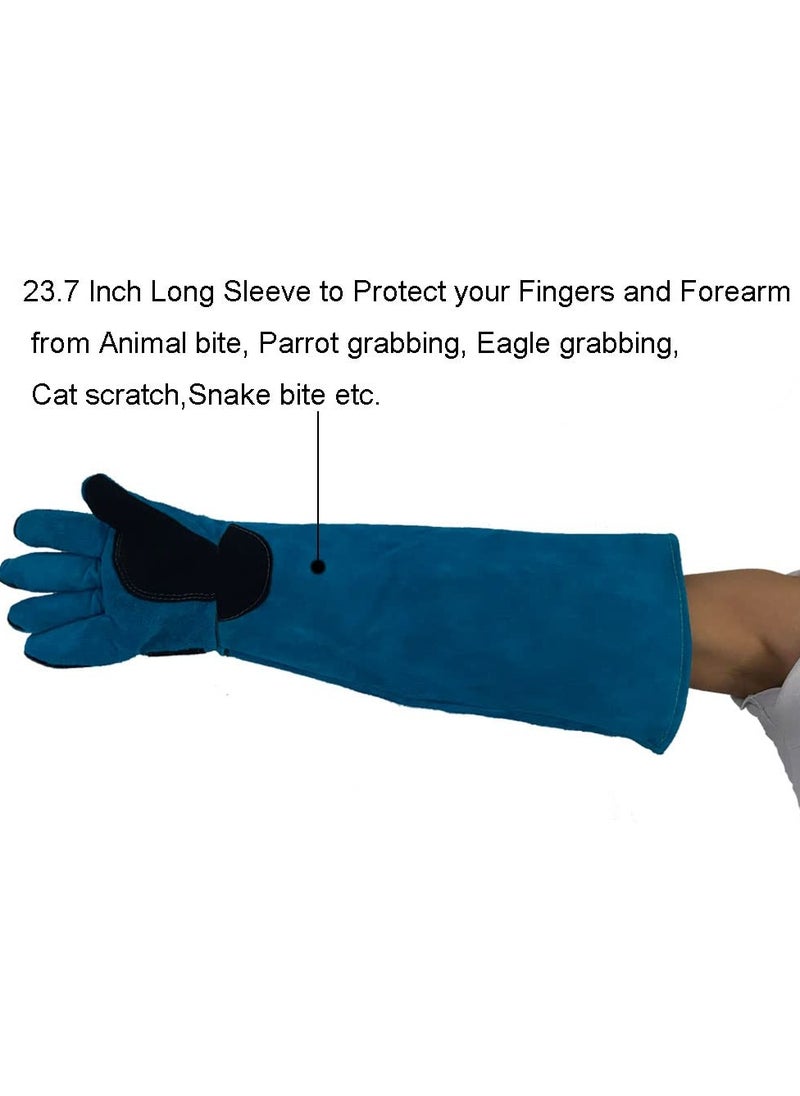 SYOSI - 23.7 inch Animal Handling Gloves Bite Proof,Multipurpose Pet Glove for Grabbing Reptile, for Grabbing,Reptile,Training,Cat Scratch,Padding Dog Bird Falcon Livestock Snake - Image 1
