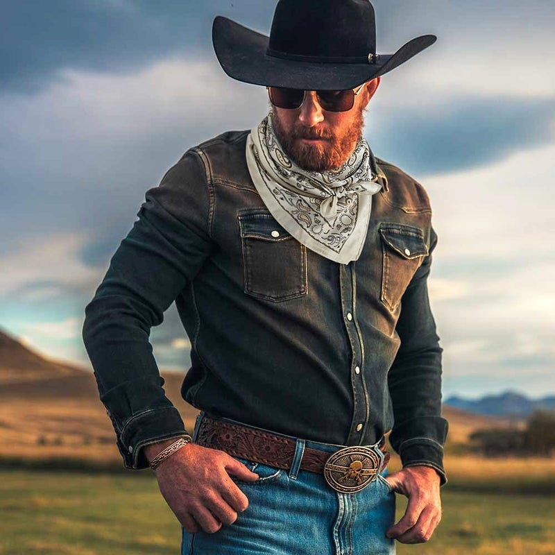 GERINLY وشاح مربع من الحرير العتيق للرجال باندانا ساتان بنمط مطبوع صغير وشاح عنق هندسي وشاح رأس موضة - Image 5