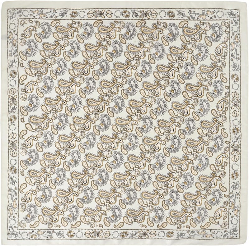 GERINLY وشاح مربع من الحرير العتيق للرجال باندانا ساتان بنمط مطبوع صغير وشاح عنق هندسي وشاح رأس موضة - Image 2