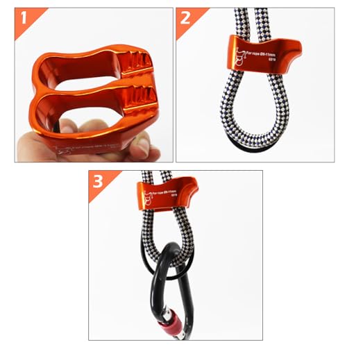 TRIWONDER ATC Belay Device V-grooved Micro Rescue Guide Belay Device for Rock Climbing Gear Rappelling Equipment (Red) - Image 5