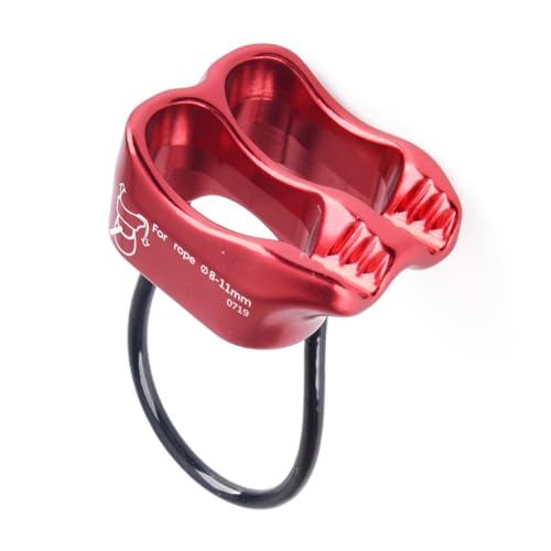 TRIWONDER ATC Belay Device V-grooved Micro Rescue Guide Belay Device for Rock Climbing Gear Rappelling Equipment (Red) - Image 1