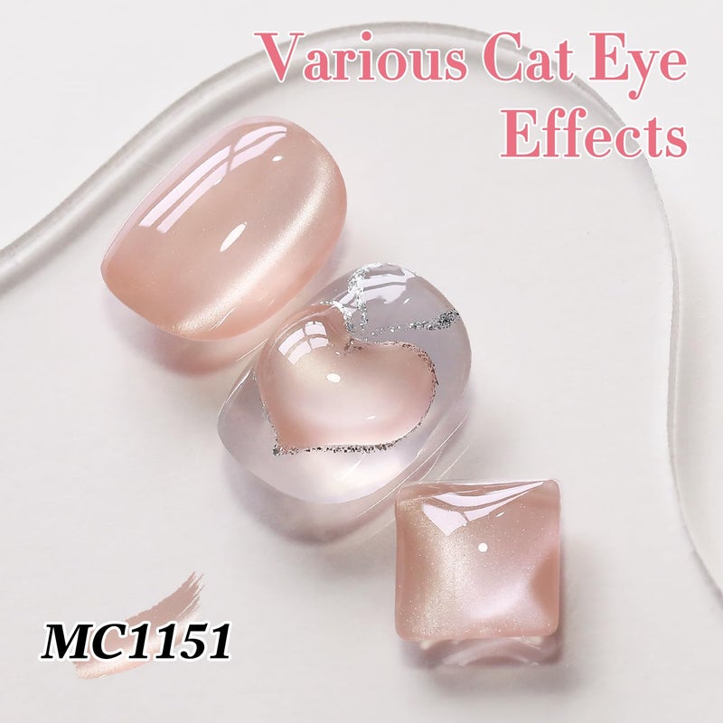 Double Rhythm 6 Colors Cat Eye Gel Polish Set Shimmer Glitter with Magnet Holographic Reflective Magnetic UV Nail Art Kit (6-Kit-46) - Image 3