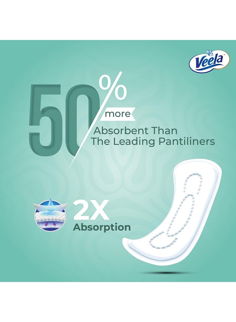 Veela Cushion Soft Pantiliners - Ultra-Soft, Breathable, Leak-Proof Daily Feminine Hygiene Protection and Everyday Freshness (Long, 50, count) Value Pack - Image 3