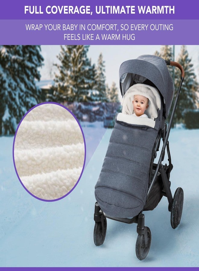 حقيبة نوم للأطفال من طراز UPPAbaby Vista، V2، V3، Cruz، V2، V3 RumbleSeat، V2، V3 Ridge، Minu، غطاء دافئ وناعم للغاية ومقاوم للماء، غطاء شتوي قابل للتمديد، كيس نوم - Image 4