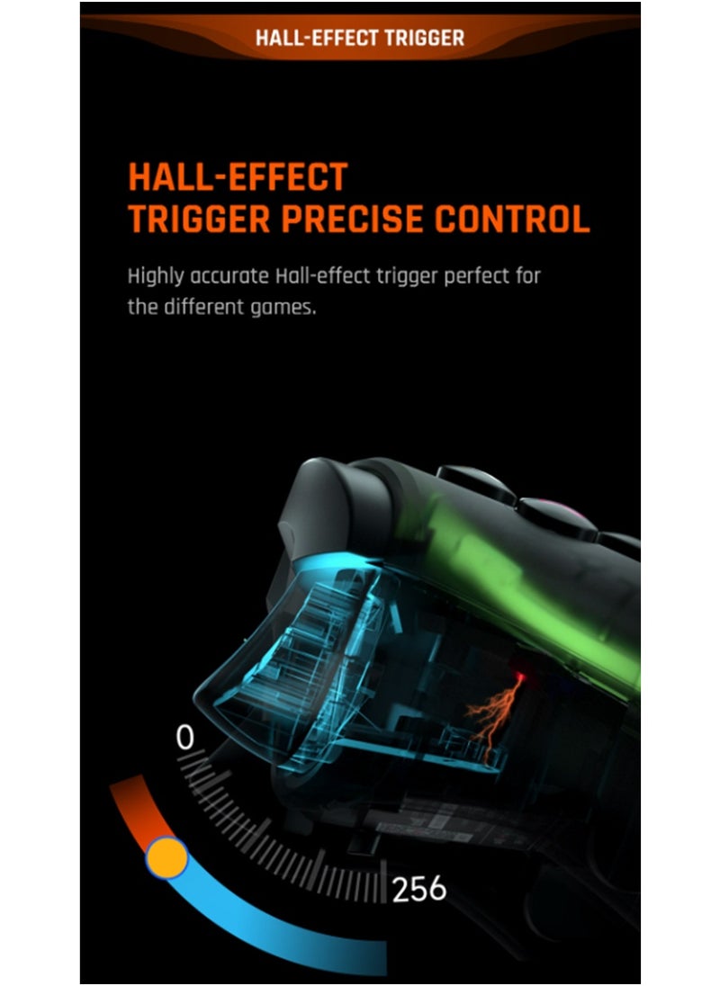 Classic Wireless Gamepad Rainbow 2 Pro Elite Gaming Controller the Game Changer of FPS Hall Trigger Joystick 1000mAh Battery 1000Hz Polling Rate 6-Axis Gyroscope 2.4G Bluetooth Wired Connected for Switch PC Android iOS