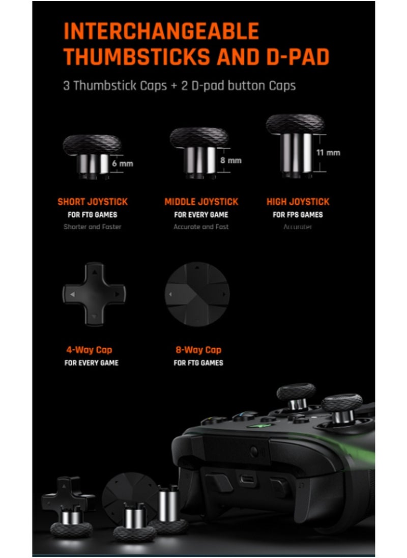 Classic Wireless Gamepad Rainbow 2 Pro Elite Gaming Controller the Game Changer of FPS Hall Trigger Joystick 1000mAh Battery 1000Hz Polling Rate 6-Axis Gyroscope 2.4G Bluetooth Wired Connected for Switch PC Android iOS