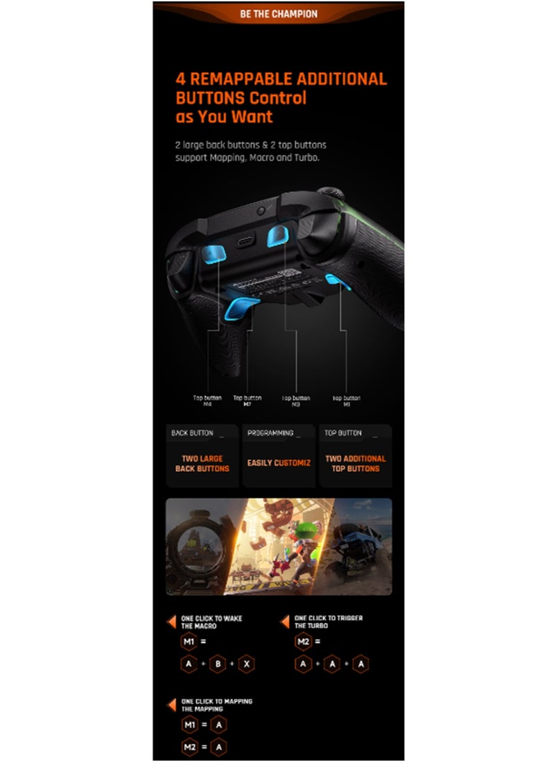Classic Wireless Gamepad Rainbow 2 Pro Elite Gaming Controller the Game Changer of FPS Hall Trigger Joystick 1000mAh Battery 1000Hz Polling Rate 6-Axis Gyroscope 2.4G Bluetooth Wired Connected for Switch PC Android iOS