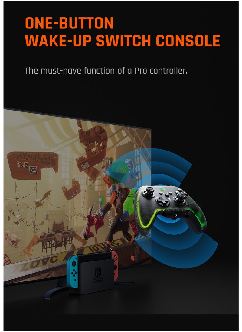 Classic Wireless Gamepad Rainbow 2 Pro Elite Gaming Controller the Game Changer of FPS Hall Trigger Joystick 1000mAh Battery 1000Hz Polling Rate 6-Axis Gyroscope 2.4G Bluetooth Wired Connected for Switch PC Android iOS
