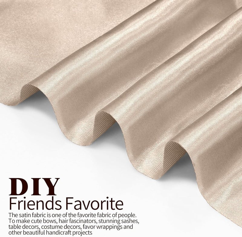 Filloxy Solid Plain Silky Shine Satin Fabric Material For Fashion Design Stitching Multiple Use Includes Dress, Pillow Cover, Designer Cloths, Home Decor Material - 44" Hight (CREAME, 1 Meter) - Image 4
