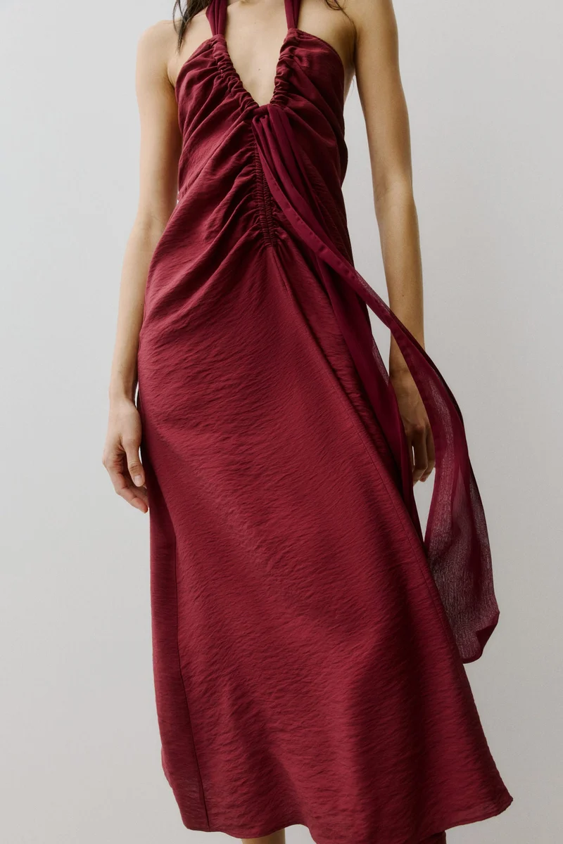 Satin halterneck dress