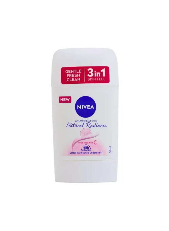 Nivea Nivea Natural Radiance Anti-Perspirant Stick with Vitamin C- 50ml - Image 1