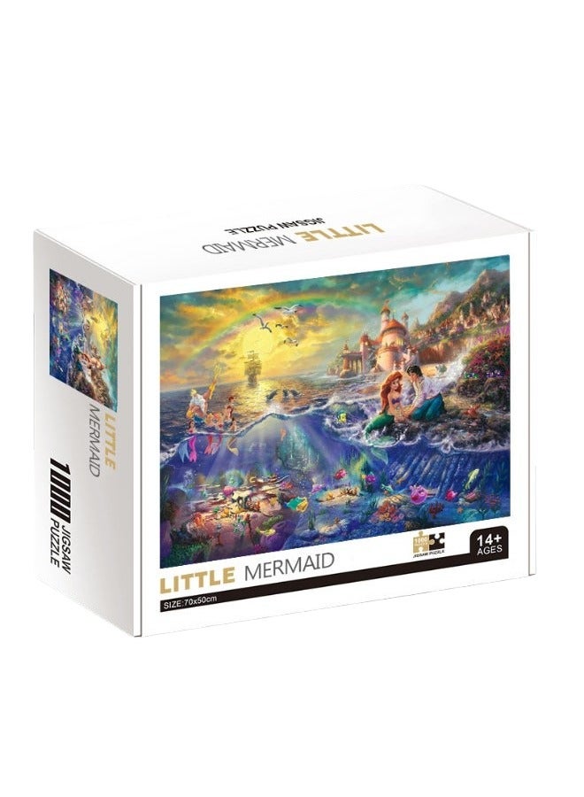 Thomas Kinkade 1000 pieces of colorful underwater world mermaid oil painting puzzle - Image 1