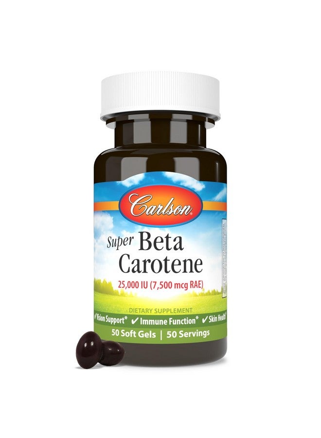 Carlson كارلسون - سوبر بيتا كاروتين، 25000 وحدة دولية (15 ملغ)، فيتامين أ على شكل بيتا كاروتين، متاح حيوياً ونشط حيوياً، صحة الرؤية، بشرة صحية، 50 كبسولة لينة - Image 5