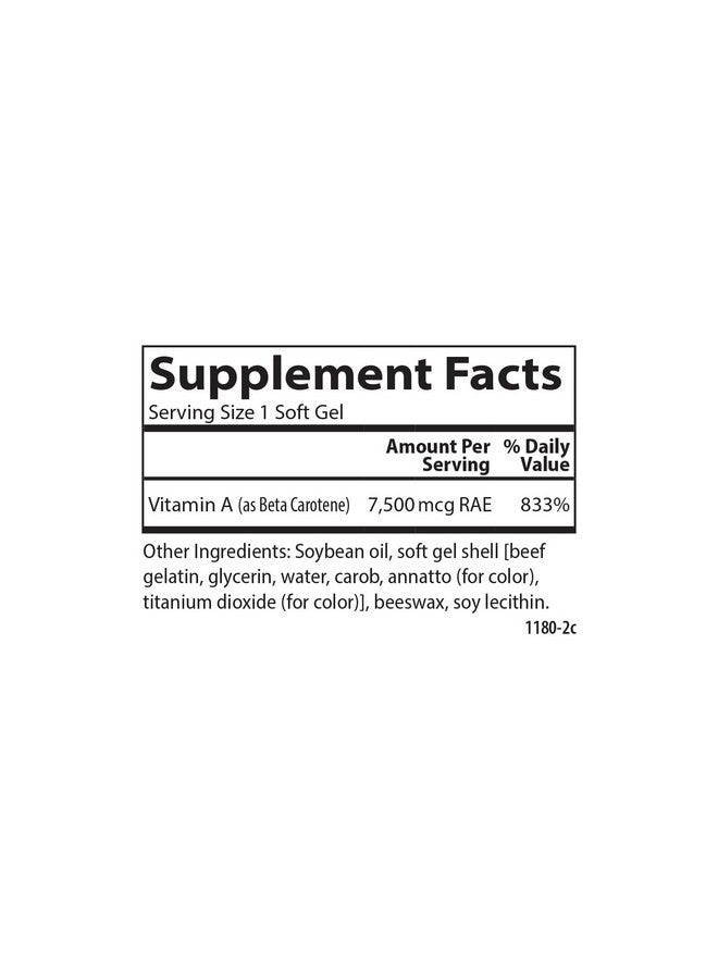 Carlson كارلسون - سوبر بيتا كاروتين، 25000 وحدة دولية (15 ملغ)، فيتامين أ على شكل بيتا كاروتين، متاح حيوياً ونشط حيوياً، صحة الرؤية، بشرة صحية، 50 كبسولة لينة - Image 4
