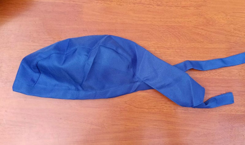 Pirate Chef Cap with Streamer Unisex Work Hat Royal Blue  - Image 1