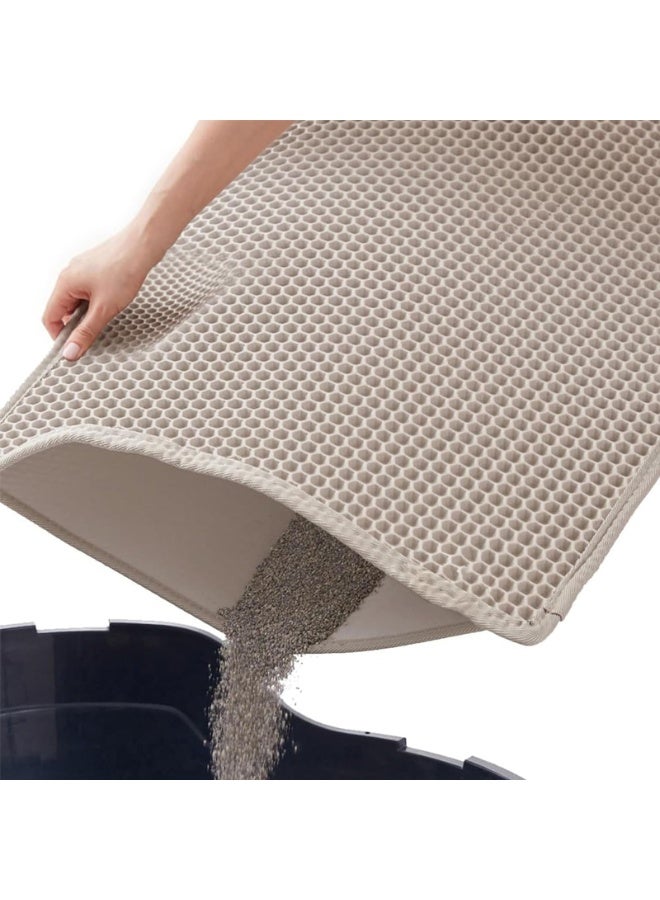 بساط فضلات القطط، بساط نفايات القطط المقاوم للماء بطبقة مزدوجة على شكل قرص العسل، بساط مرحاض القطط قابل للغسل وإعادة الاستخدام للقطط الداخلية - Image 2