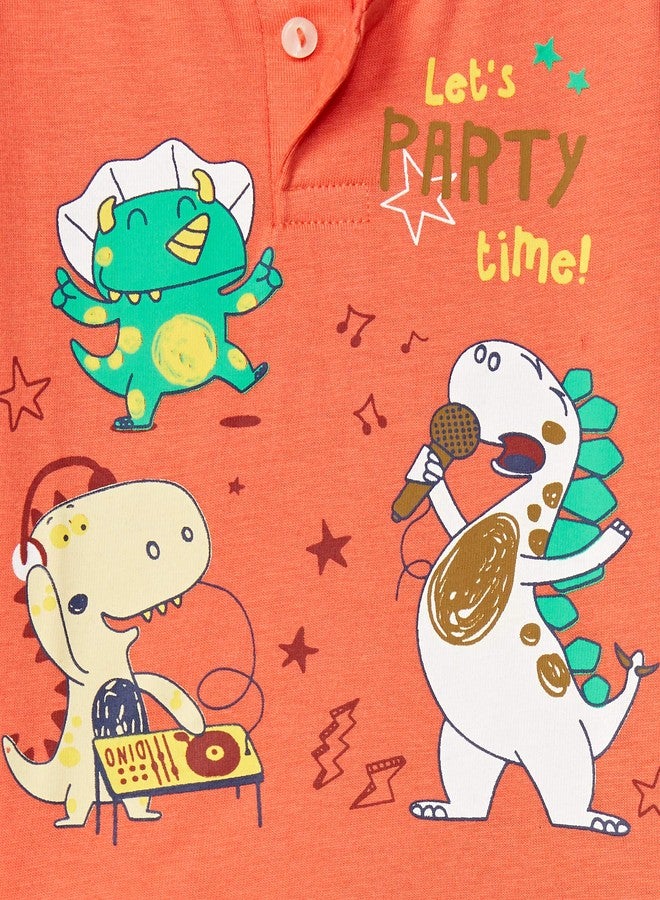 Bumchums Baby Boy's Quilted Regular fit T-Shirt (J178_Assorted Printed_Medium - Image 3