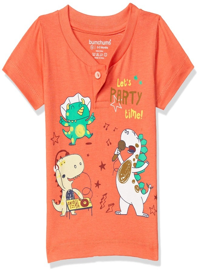 Bumchums Baby Boy's Quilted Regular fit T-Shirt (J178_Assorted Printed_Medium - Image 2