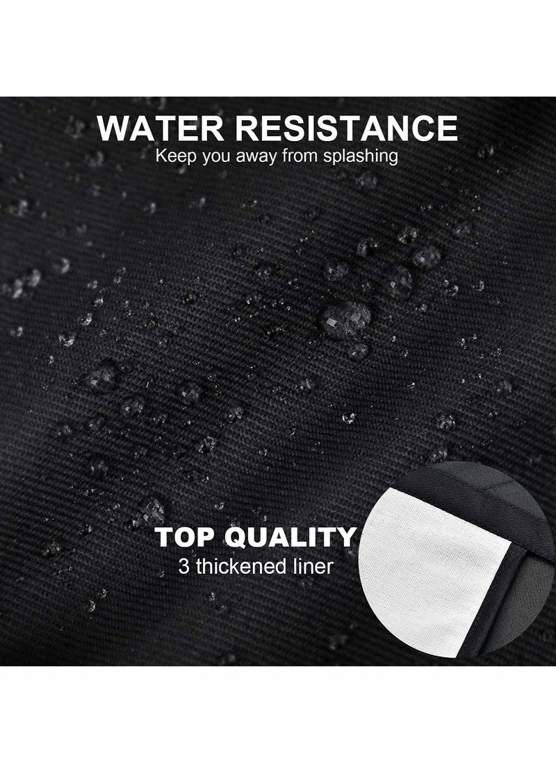 Excefore مئزر نسائي جميل، مئازر سوداء للسيدات مع 2 جيب، مئازر مطبخ مقاومة للماء للنساء، مئزر طهاة للطهي والخبز والبستنة، مئازر فاخرة هدايا للأم والزوجة وصديقة والجدة - 2 قطعة - Image 3