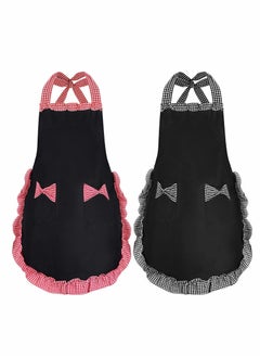 Excefore Women Cute Apron, Ladies Black Aprons With 2 Pockets, Waterproof Kitchen Aprons for Women, Chef Apron for Cooking Baking Gardening, Premium Aprons As Gifts for Mom Wife Girlfriend Grandma-2 Pcs  - Image 1