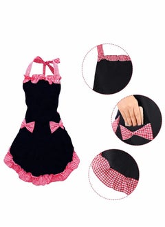 Excefore Women Cute Apron, Ladies Black Aprons With 2 Pockets, Waterproof Kitchen Aprons for Women, Chef Apron for Cooking Baking Gardening, Premium Aprons As Gifts for Mom Wife Girlfriend Grandma-2 Pcs  - Image 2