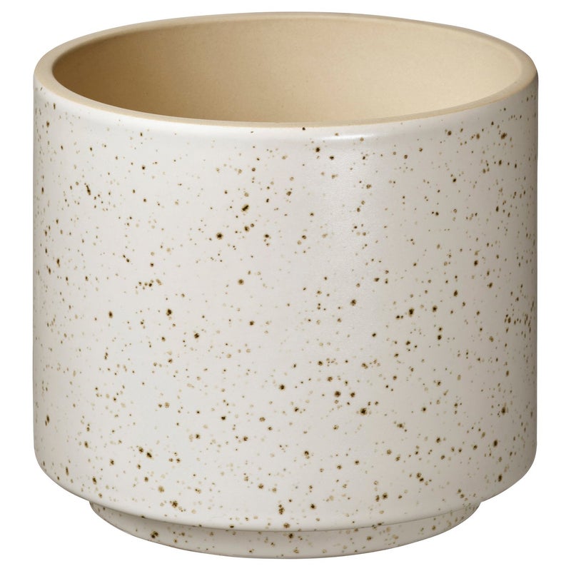 Baitique Plant Pot, In/Outdoor Stoneware, Beige Speckled, 12 cm - Image 1