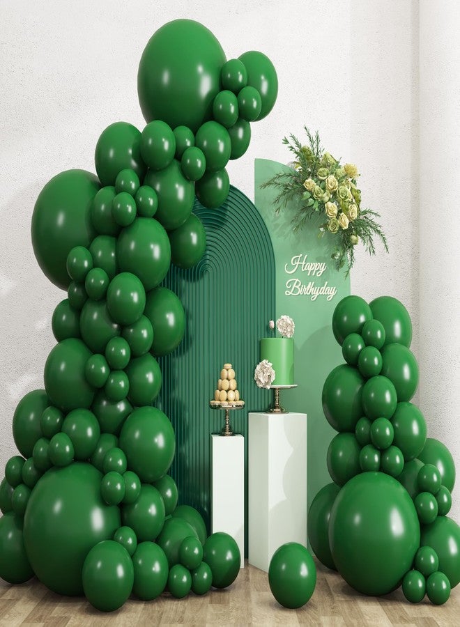 RUBFAC 135pcs Dark Green Balloons Different Sizes 18 12 10 5 Inch for Birthday Party Graduation Anniversary Wedding Decorations - Image 1