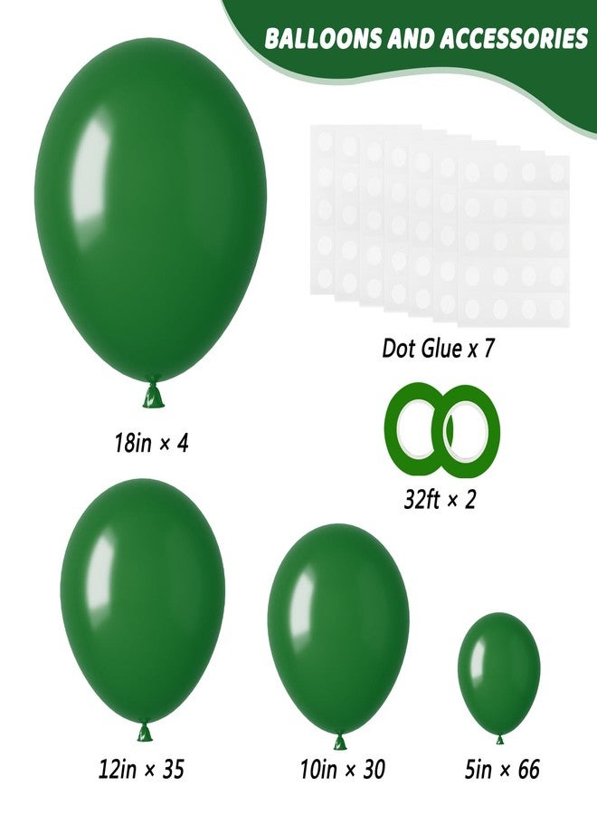 RUBFAC 135pcs Dark Green Balloons Different Sizes 18 12 10 5 Inch for Birthday Party Graduation Anniversary Wedding Decorations - Image 2