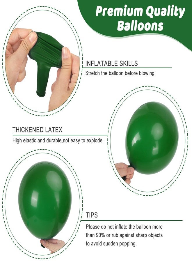 RUBFAC 135pcs Dark Green Balloons Different Sizes 18 12 10 5 Inch for Birthday Party Graduation Anniversary Wedding Decorations - Image 3