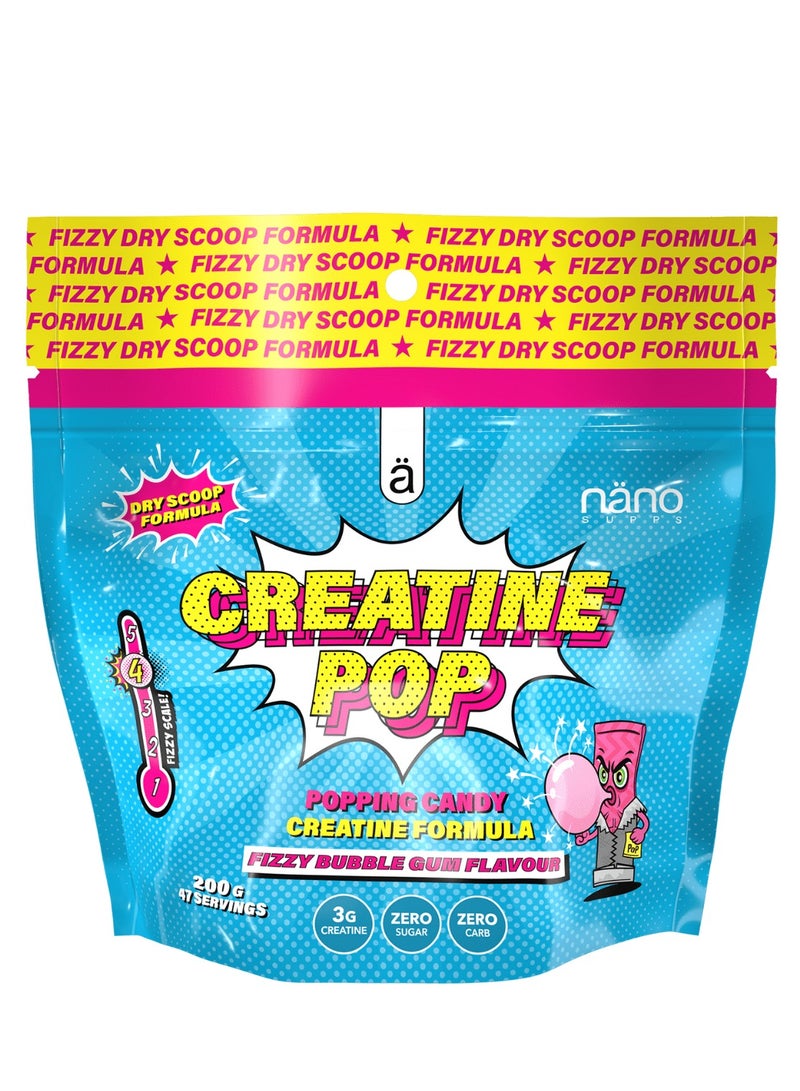 nano SUPPS Creatine POP with sugar explosion - Bubble gum - (200g) - Image 1