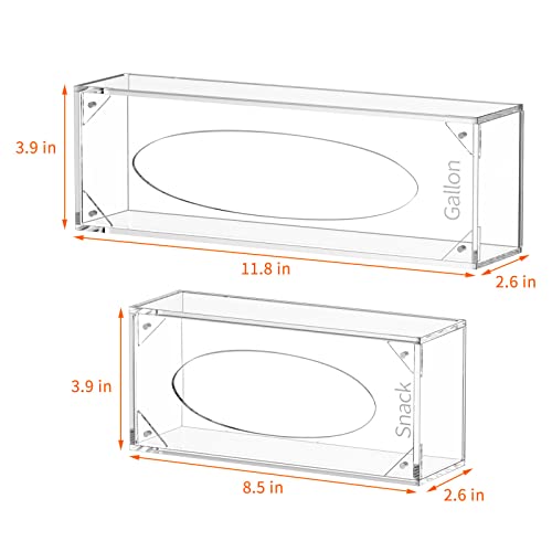 FEMELI Food Bag Storage Organizer, Acrylic Kitchen Drawer Baggie Box, Compatible with Gallon, Slider Quart, Freezer, Sandwich, Snack, Variety Size Bags, 4 separate Pack(Clear) - Image 2