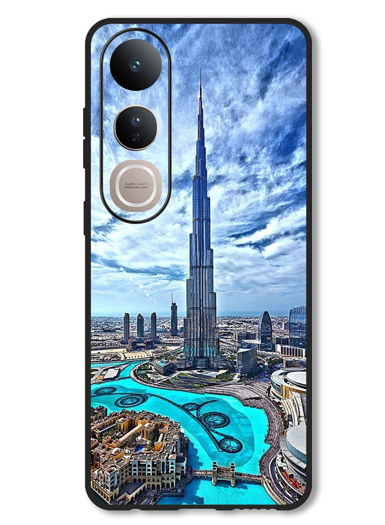 Theodor Case Compatible with Vivo V50 Lite Protection Shockproof Bumper Cover Burj Khalifa in Day - Image 1