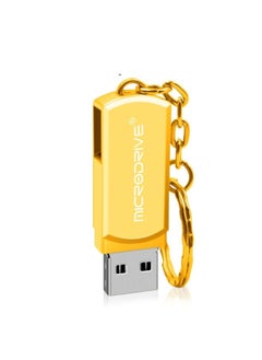 BURAQ MicroDrive 128GB USB 2.0 Creative Personality Metal U Disk with Keychain (Gold)  - Image 1