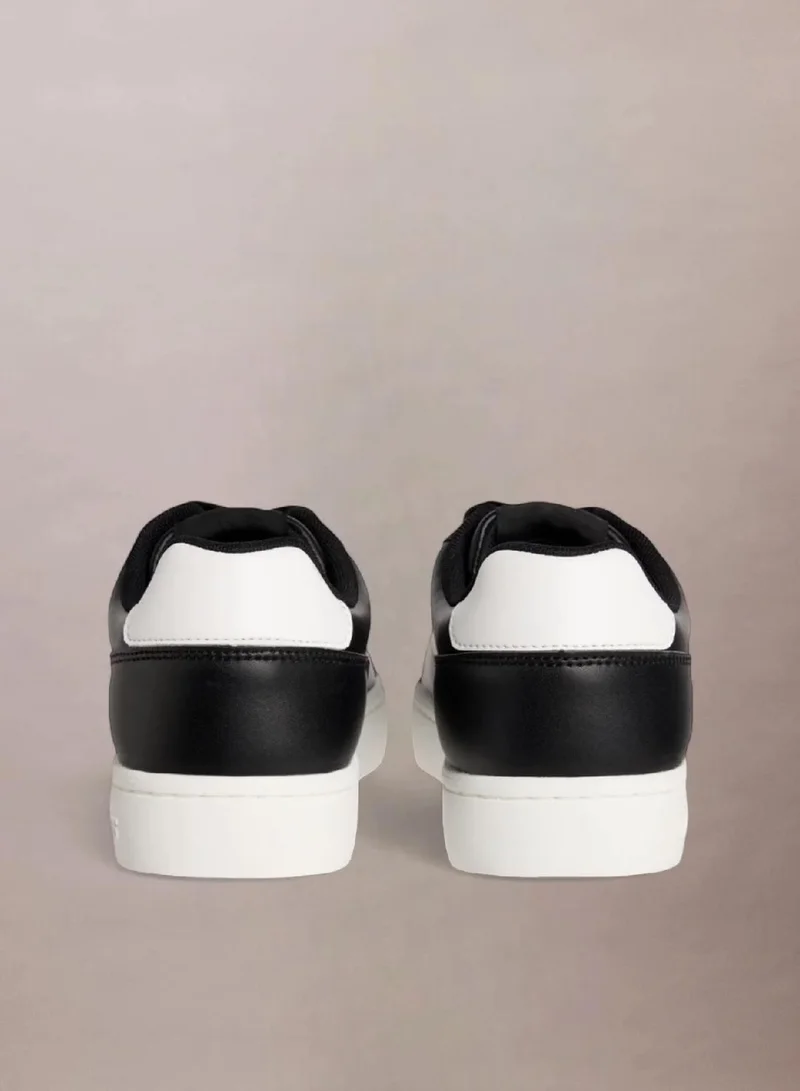 Calvin Klein Black/Bright White Leather Trainers for Men | Best Price UAE